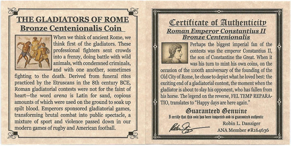 Roman Centenionalis Constantius II Gladiator (Mini Album)(C) - detail
