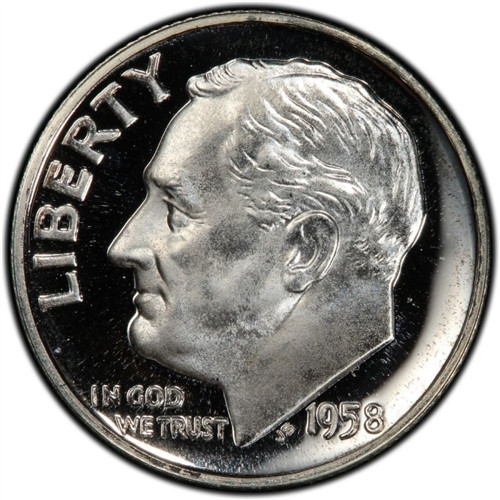 1958-D Roosevelt Dime 1958 Silver Dime 1958 Dime