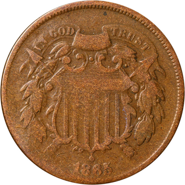 1865 Two Cent Piece For Sale