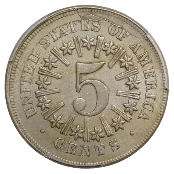 1867 Rays Shield Nickel