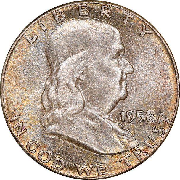 1958-P Franklin Half Dollar Ben Franklin Silver Half Dollars