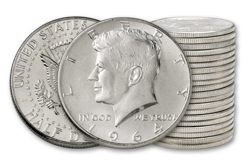 1964 Half Dollar Roll Silver Half Dollar Kennedy Half Dollar