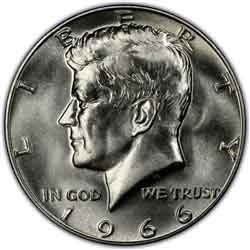 1966 Half Dollar Silver Half Dollar Kennedy Half Dollar
