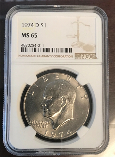 1974 Dollar Coin Eisenhower Dollar Eisenhower Silver Dollar NGC MS65