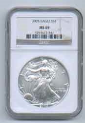 2005 American Silver Eagle NGC MS69