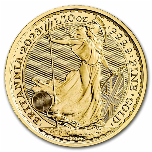 2023 1/10 OZ GREAT BRITAIN GOLD BRITANNIA KING CHARLES