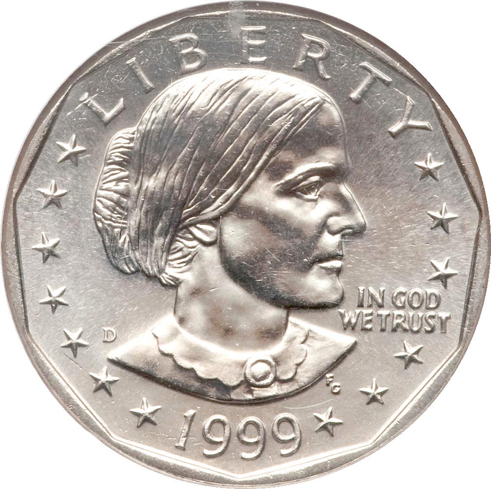 1999-D Dollar Coin Susan B Anthony Dollar One Dollar Coin