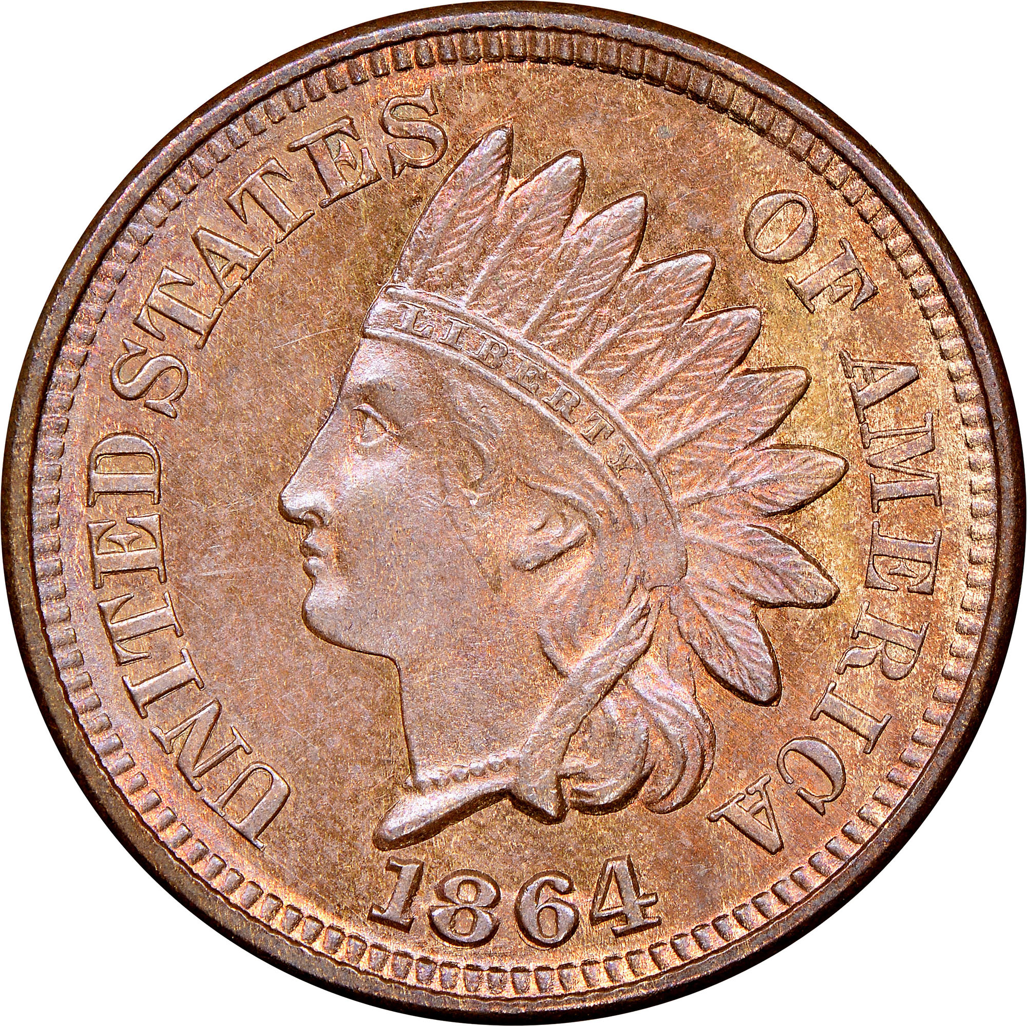 1864 Indian Head Penny Bronze