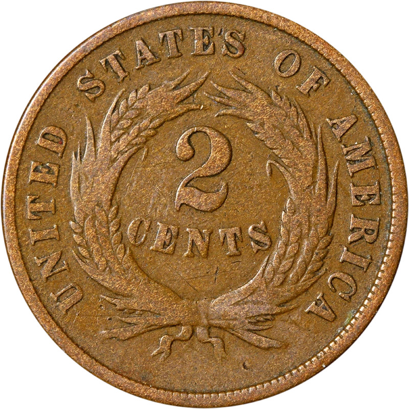 1865 Two Cent Piece For Sale