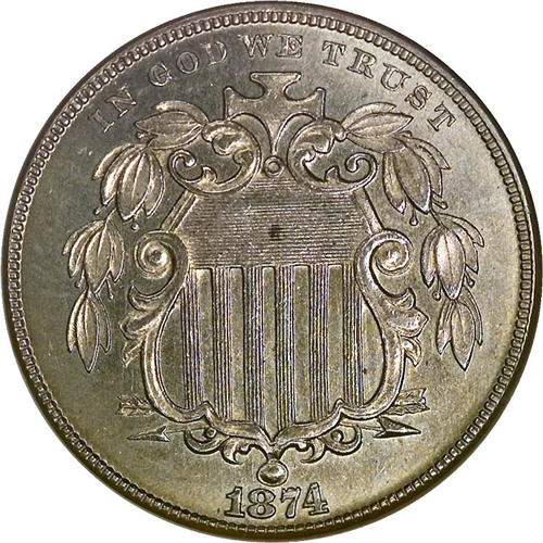 1874 shield nickel