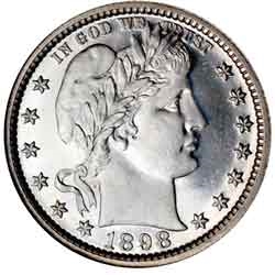 1898-P Barber Quarter