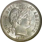 1908-S Barber Dime