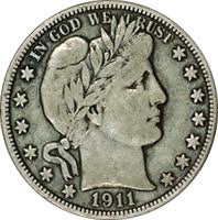 1911-D Barber Half Dollar