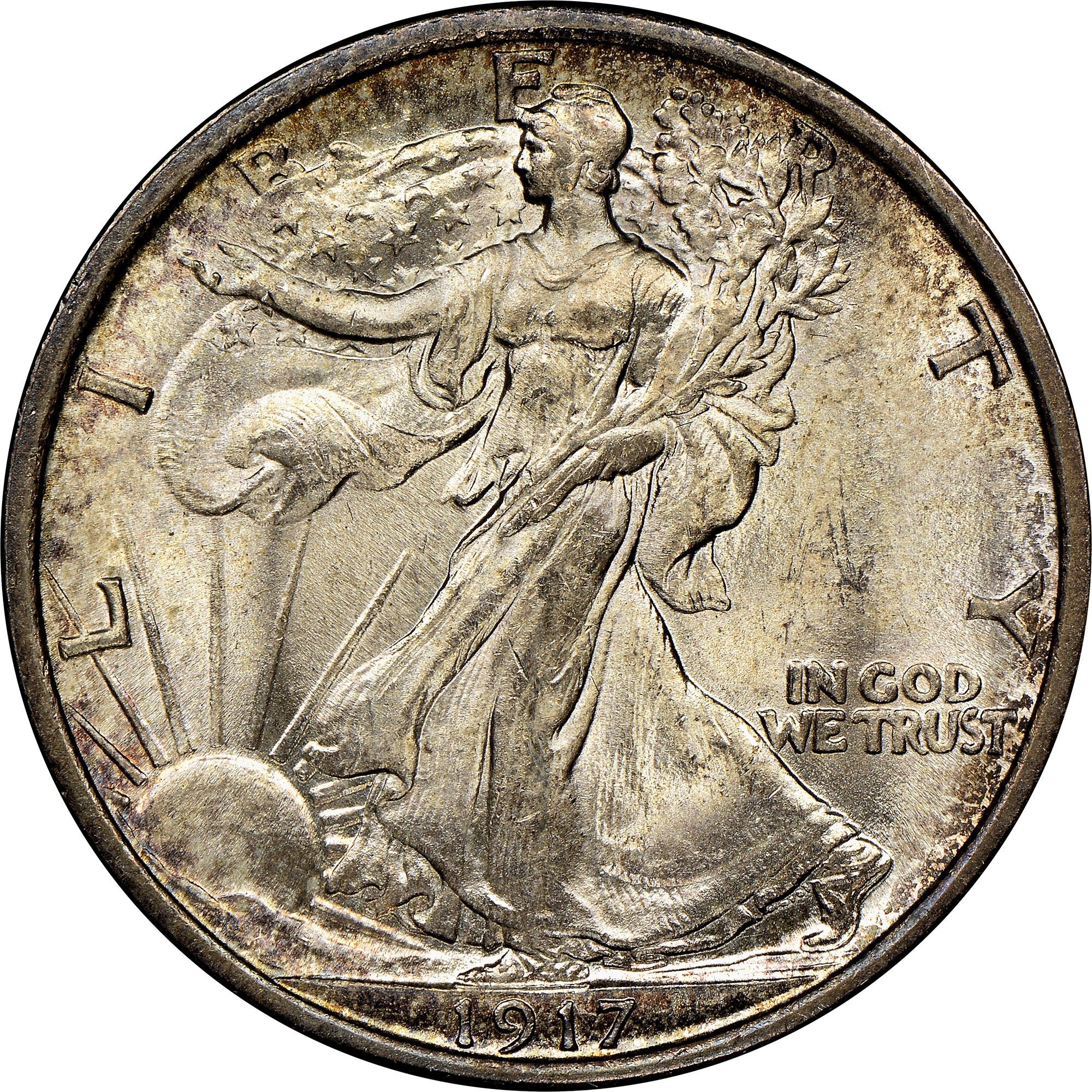 1917-D Reverse Walking Liberty Half Dollar