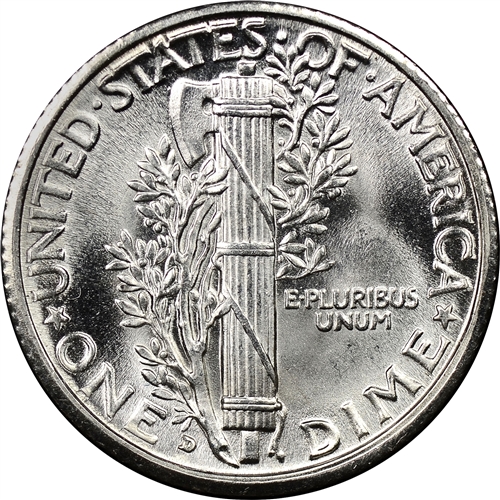 1919-D Mercury Dime Winged Liberty Head Dimes For Sale