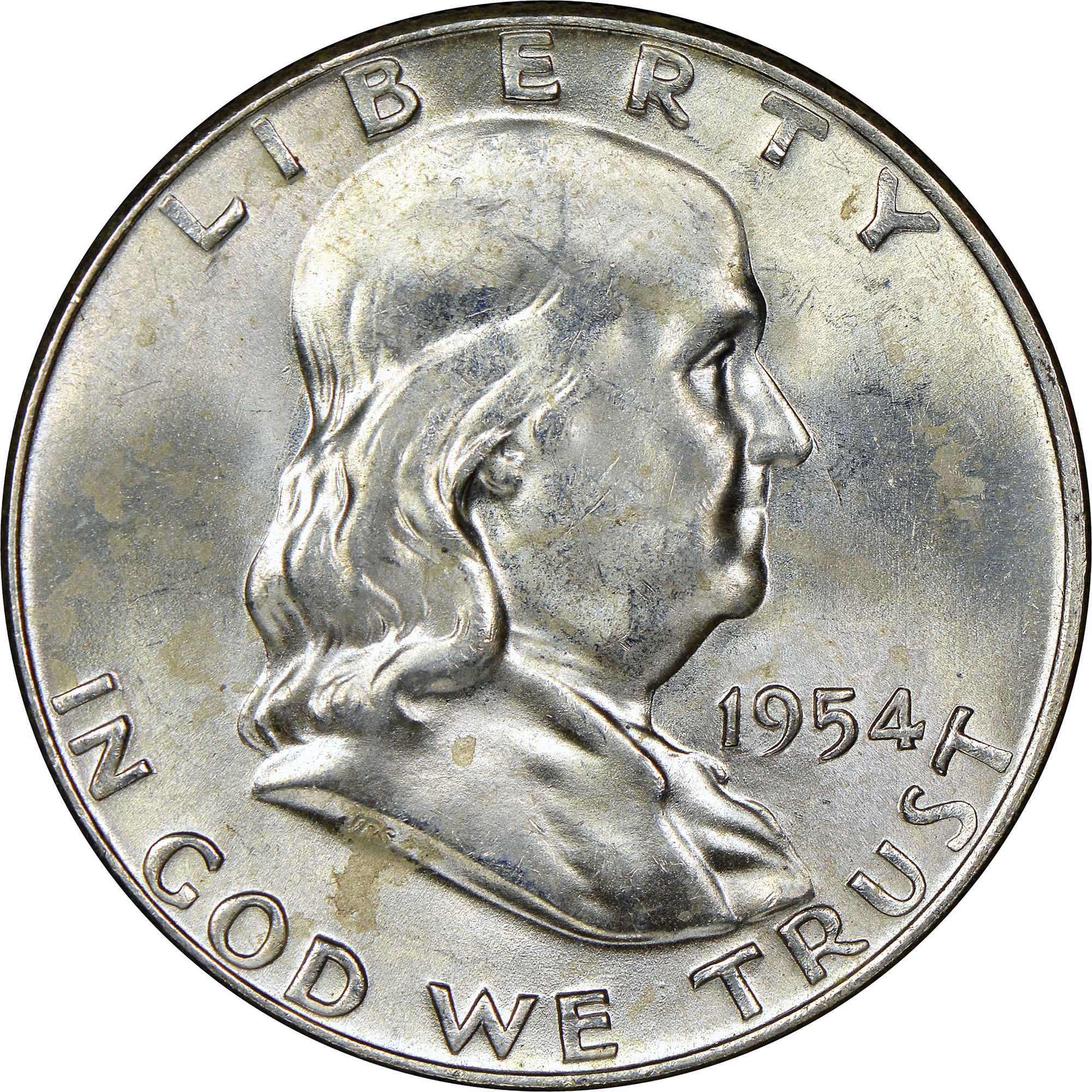 1954-D Franklin Half Dollar Ben Franklin Silver Half Dollars