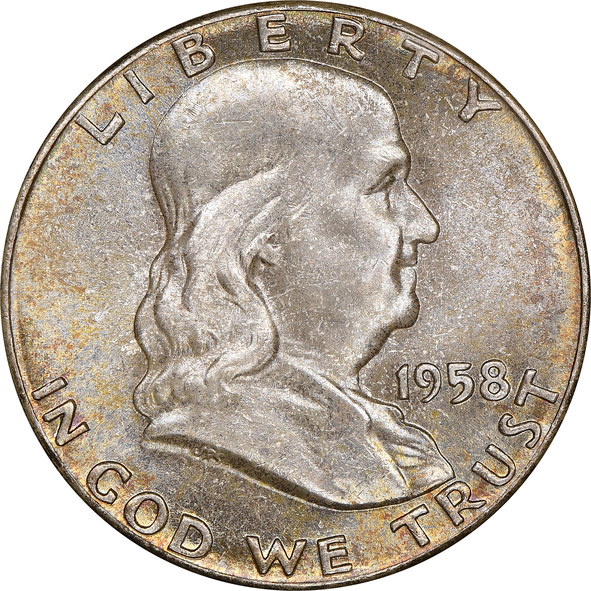 1958年 フランクリン半ドル 2枚セット 1958-P Franklin Half Dollar Ben Franklin Silver Half Dollars