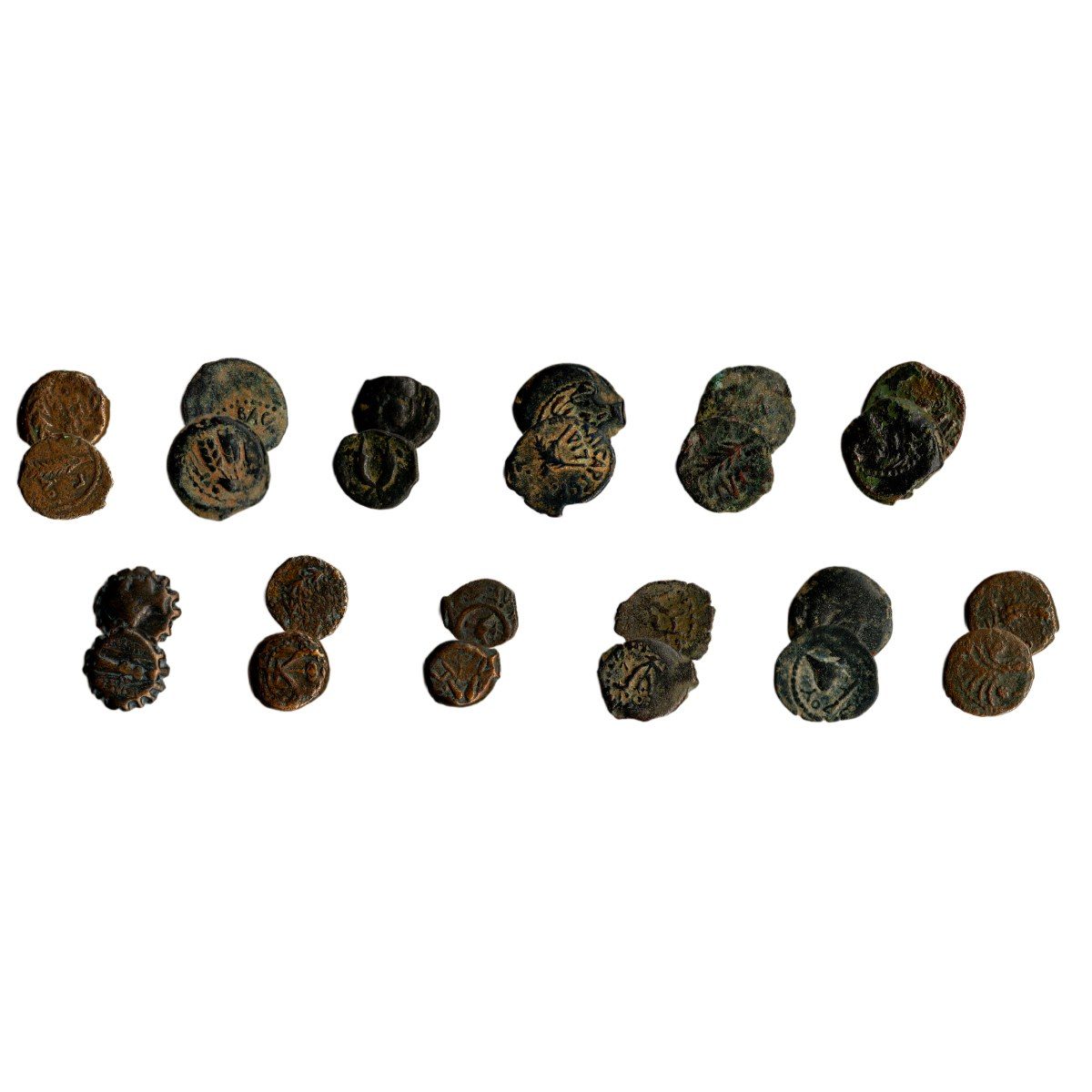Biblical Holy Land: Box of 12 Ancient Judaea Coins from the time of Jesus