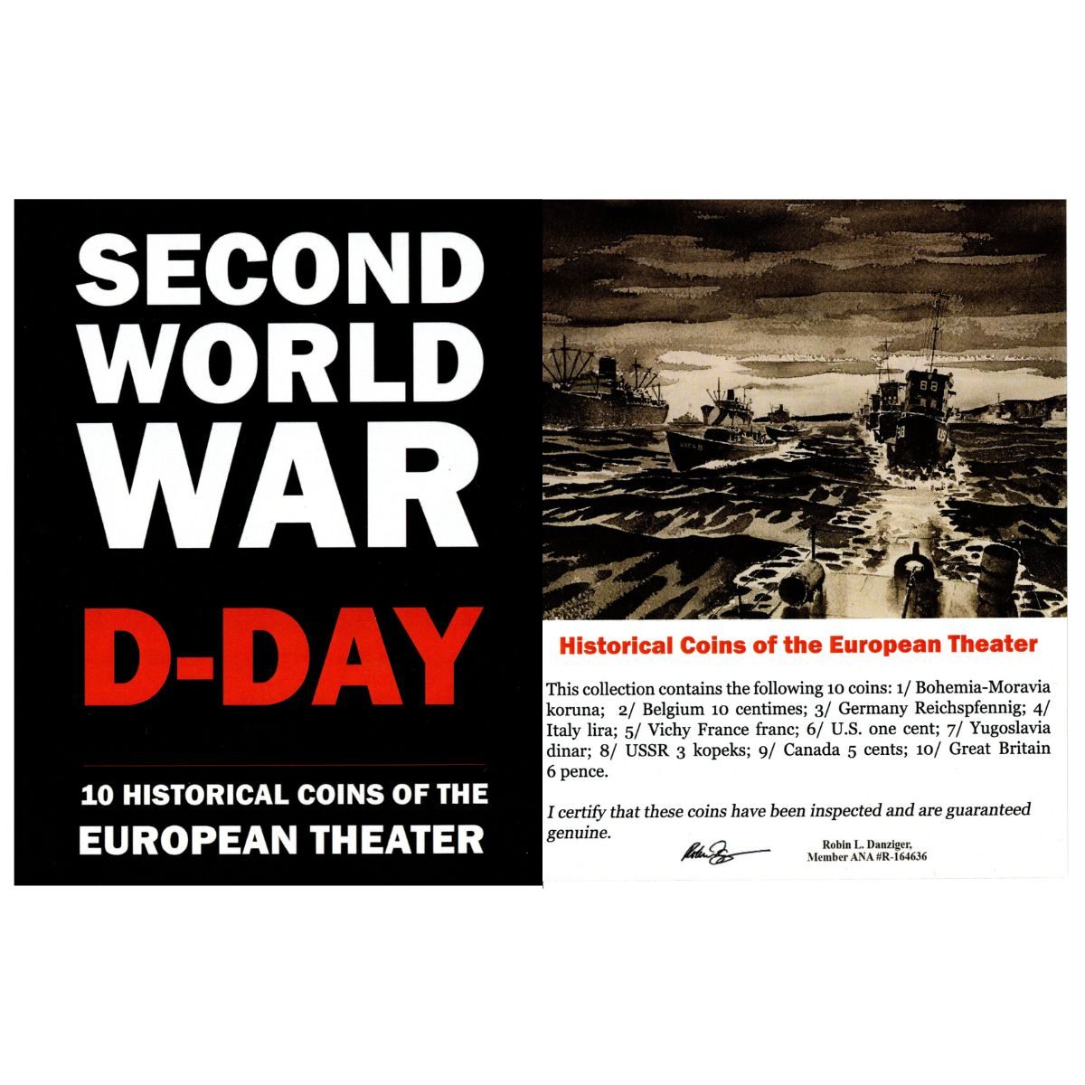 Second World War: D-Day.10 Historical Coins from the European Theater