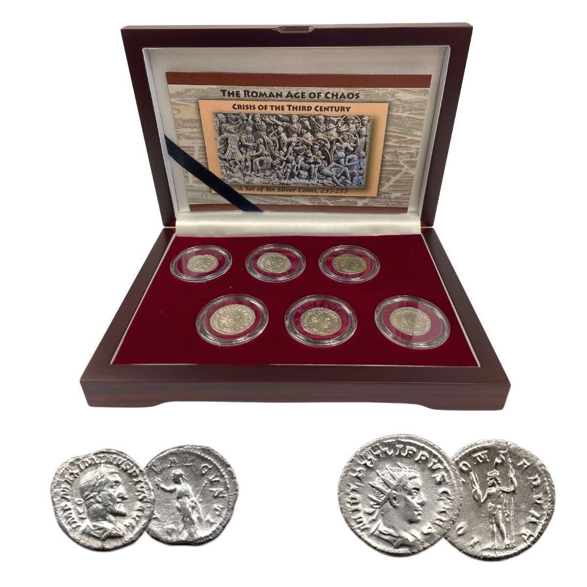 The Age of Chaos: Box of 6 Roman Coins from the Crisis of Third Century (Six-Coin Box)