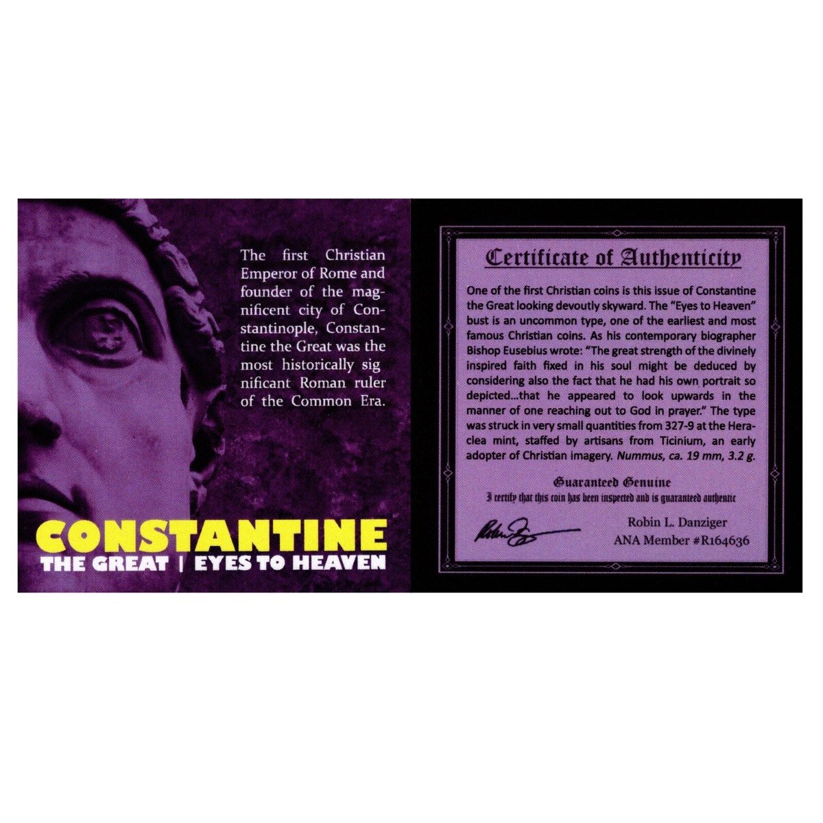 Constantine the Great: "Eyes to Heaven" Coin (One-Coin Box)