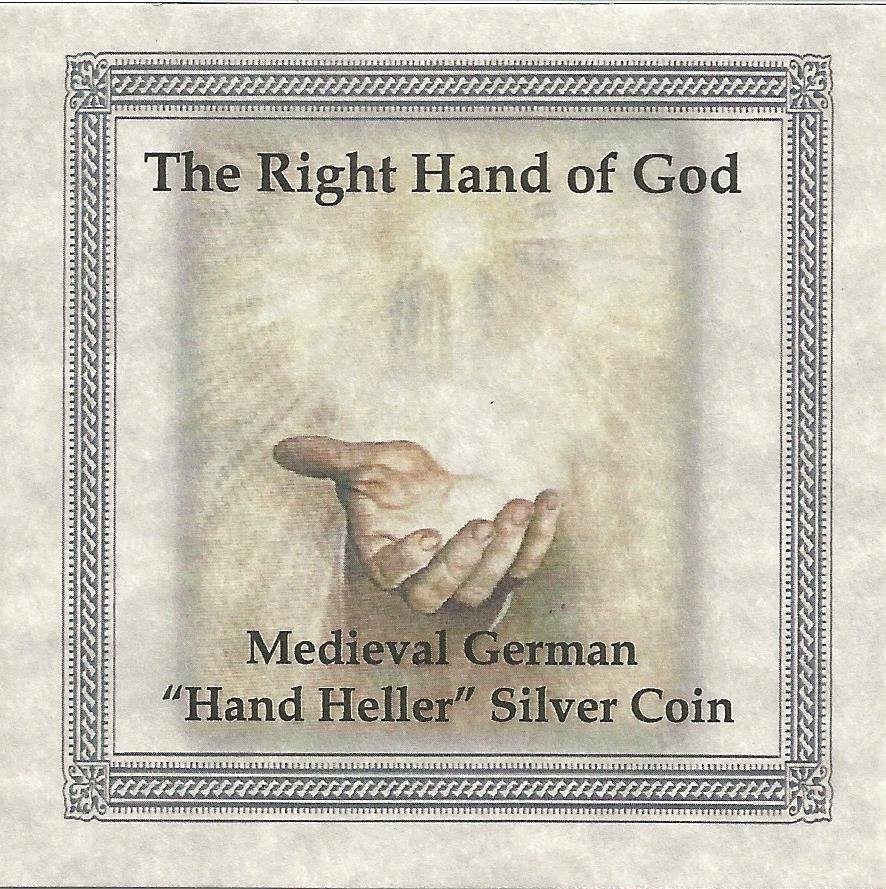 Right Hand of God Box: Medieval German &#8221;Hand Heller&#8220; Silver Coin
