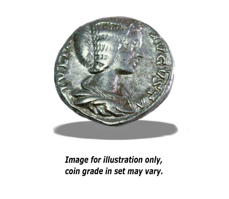 The Most Powerful Woman Who Ever Lived: Box of Silver Roman Denarius of Julia Domna (black box)