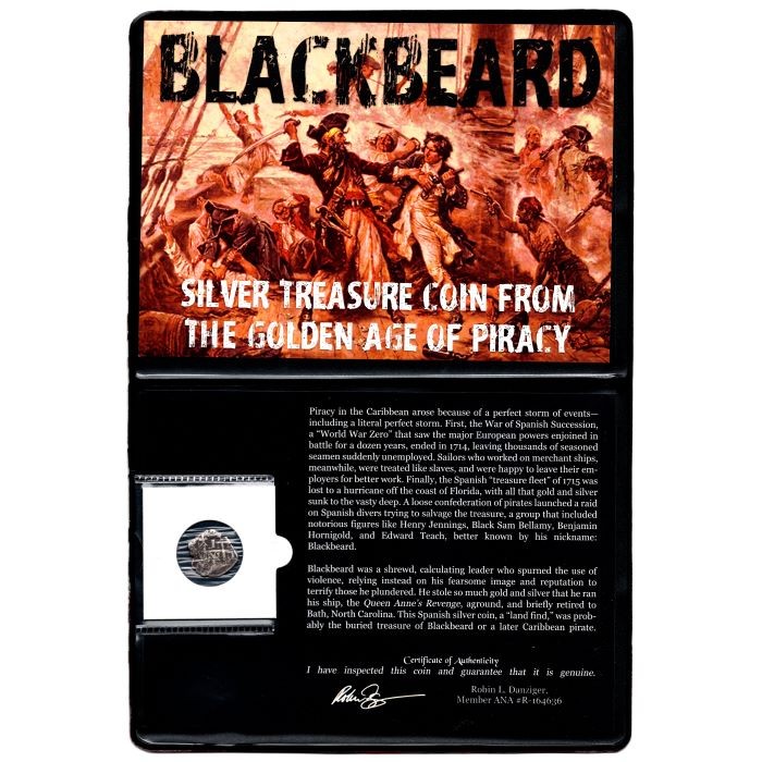 Blackbeard: Silver Treasure Coin from the Golden Age of Piracy (1 Real Album)