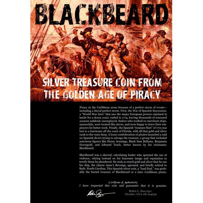 Blackbeard: Silver Treasure Coin from the Golden Age of Piracy (album) (half real)