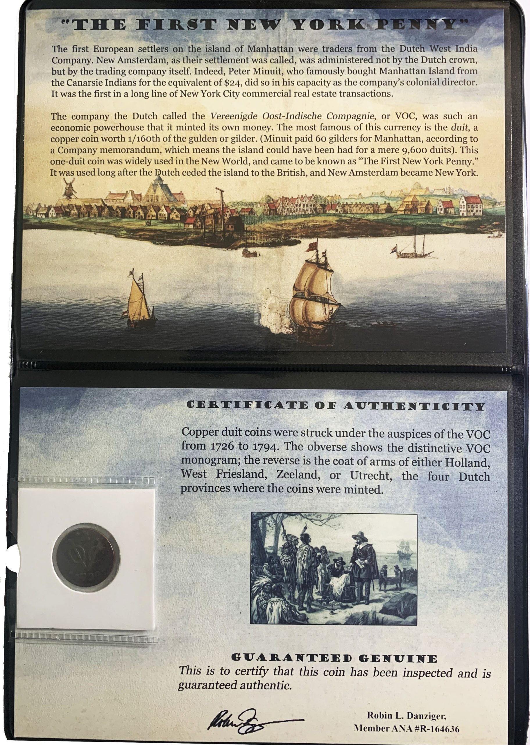 First New York Penny : VOC Copper Duits Album