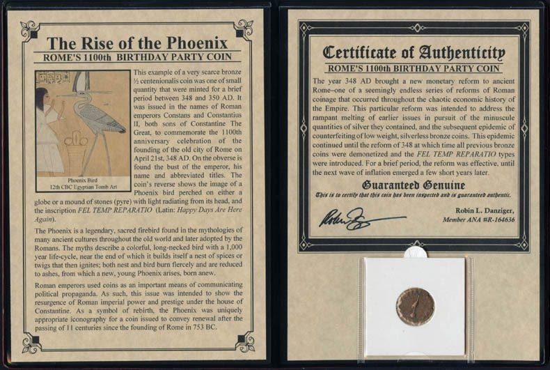 Rise Of The Phoenix-Rome's 1100th Birthday Party Coin (Album)