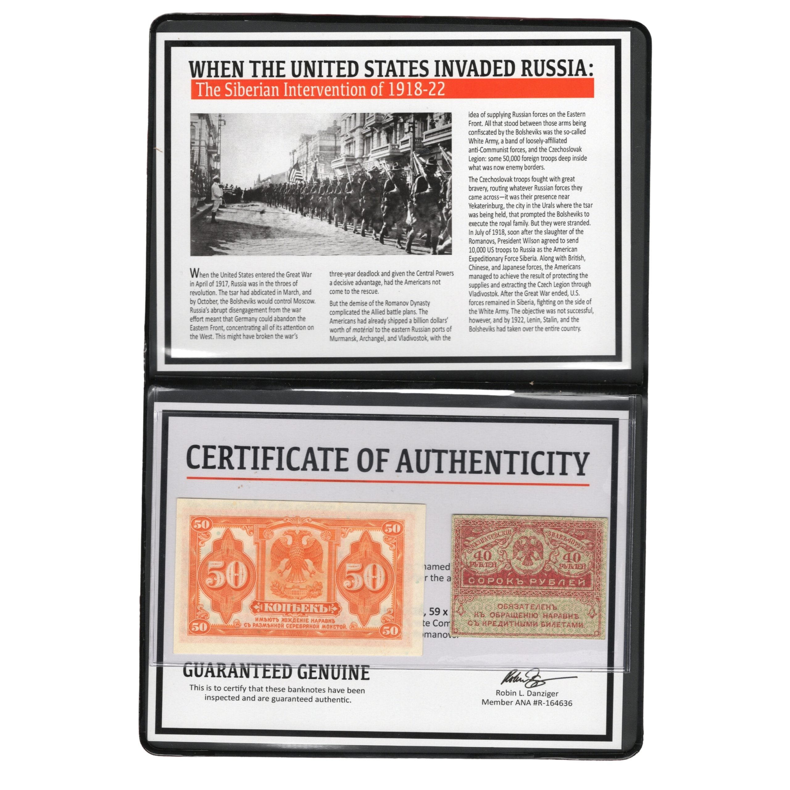 Siberian Intervention of 1918-22; A Set of Two Banknotes Album