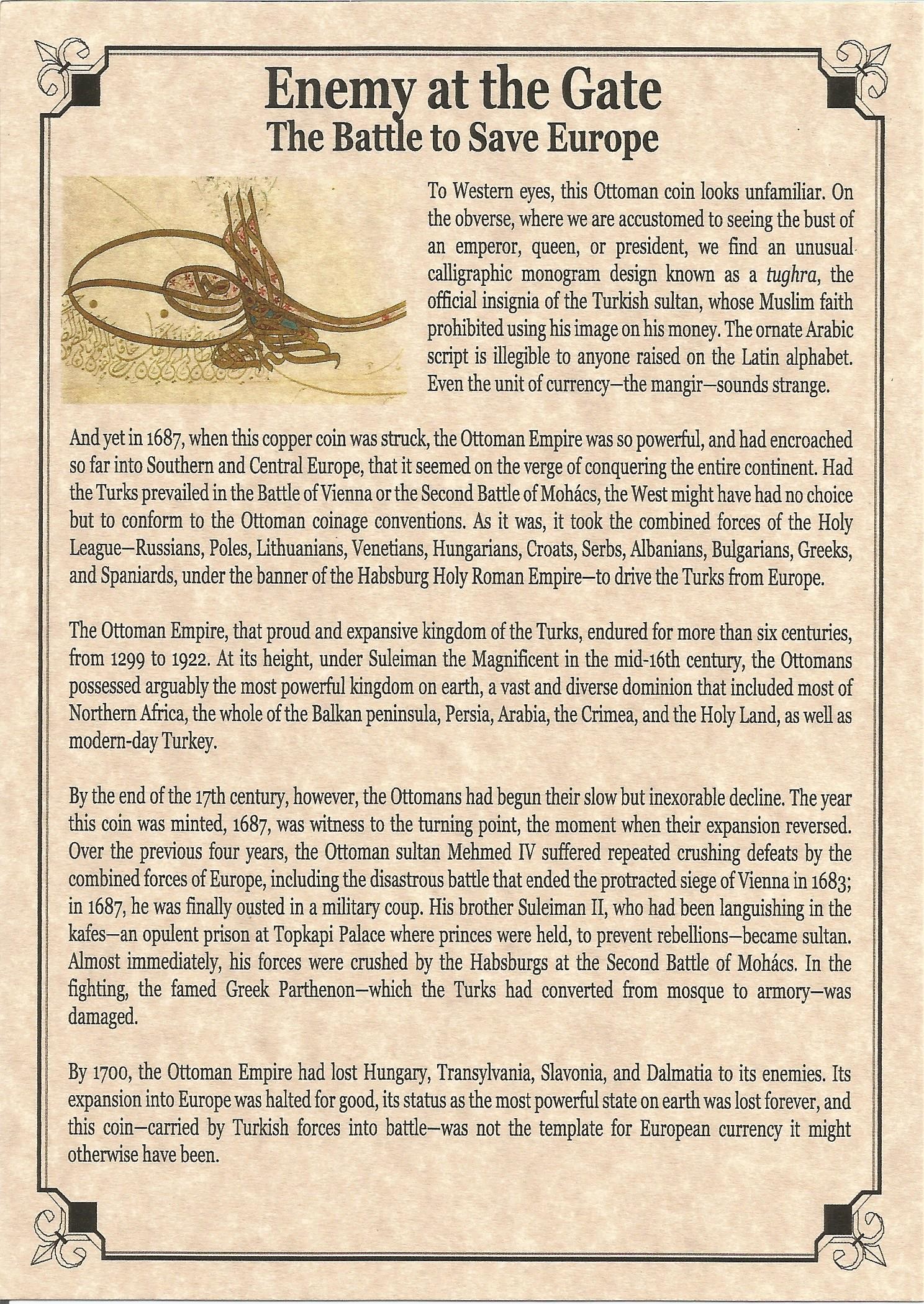 The Battle To Save Europe: 1687 (Album)
