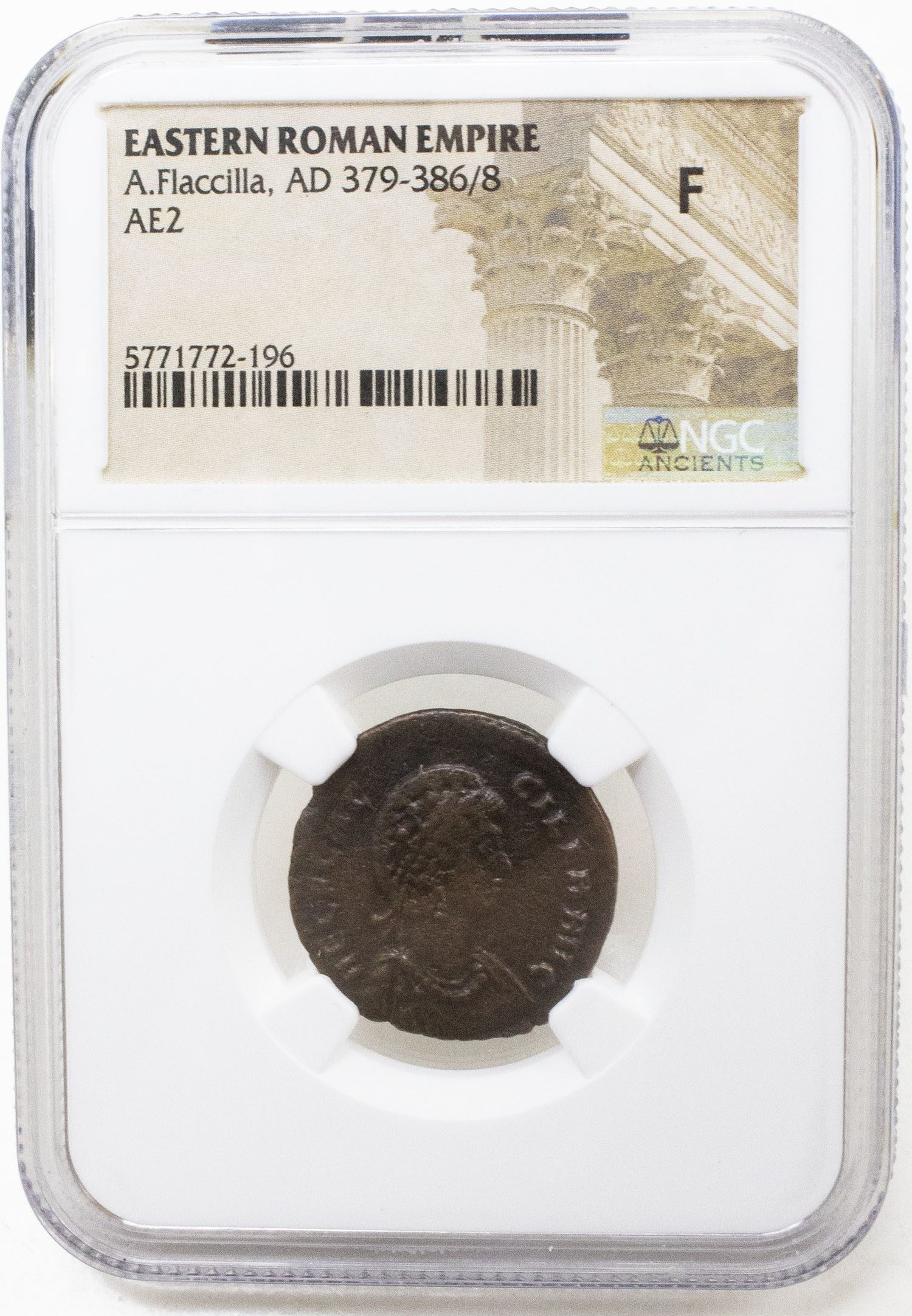 Roman AE2 of Aelia Flacilla (AD356-386) NGC