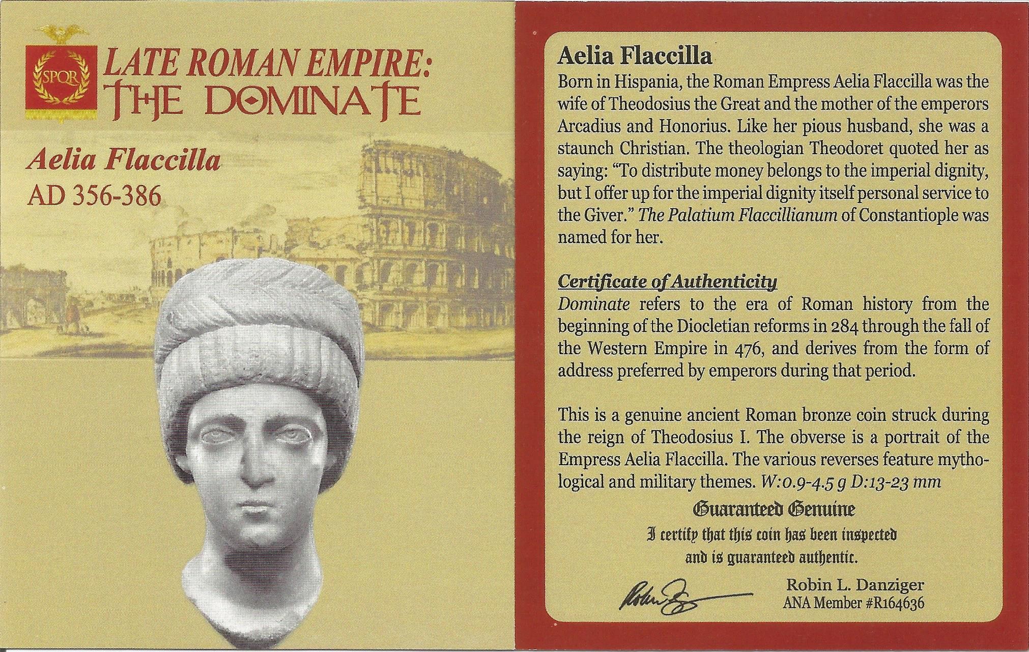 Roman AE4 of Aelia Flacilla (AD356-386) NGC