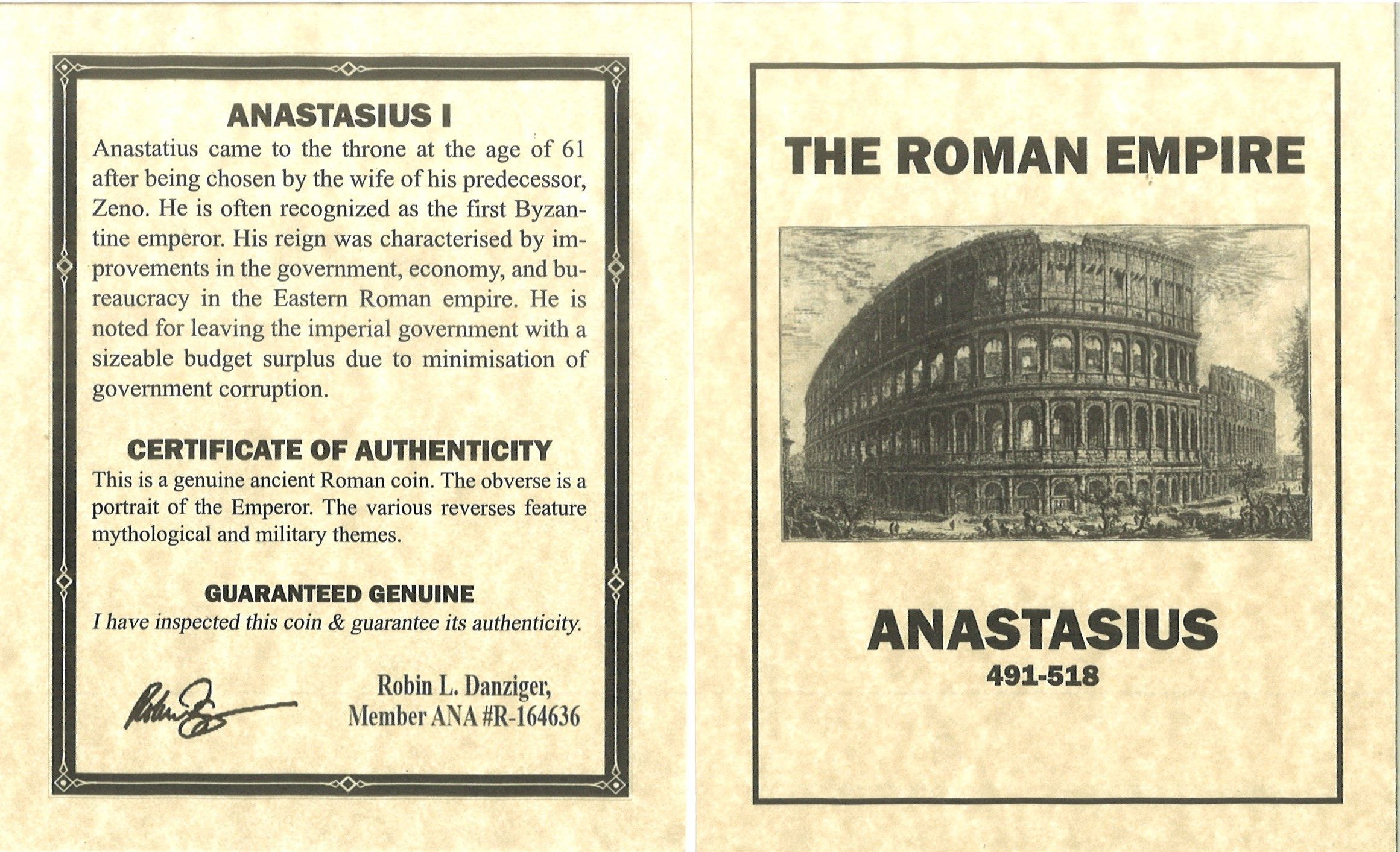 Roman Bronze AE4 of Anastasius NGC