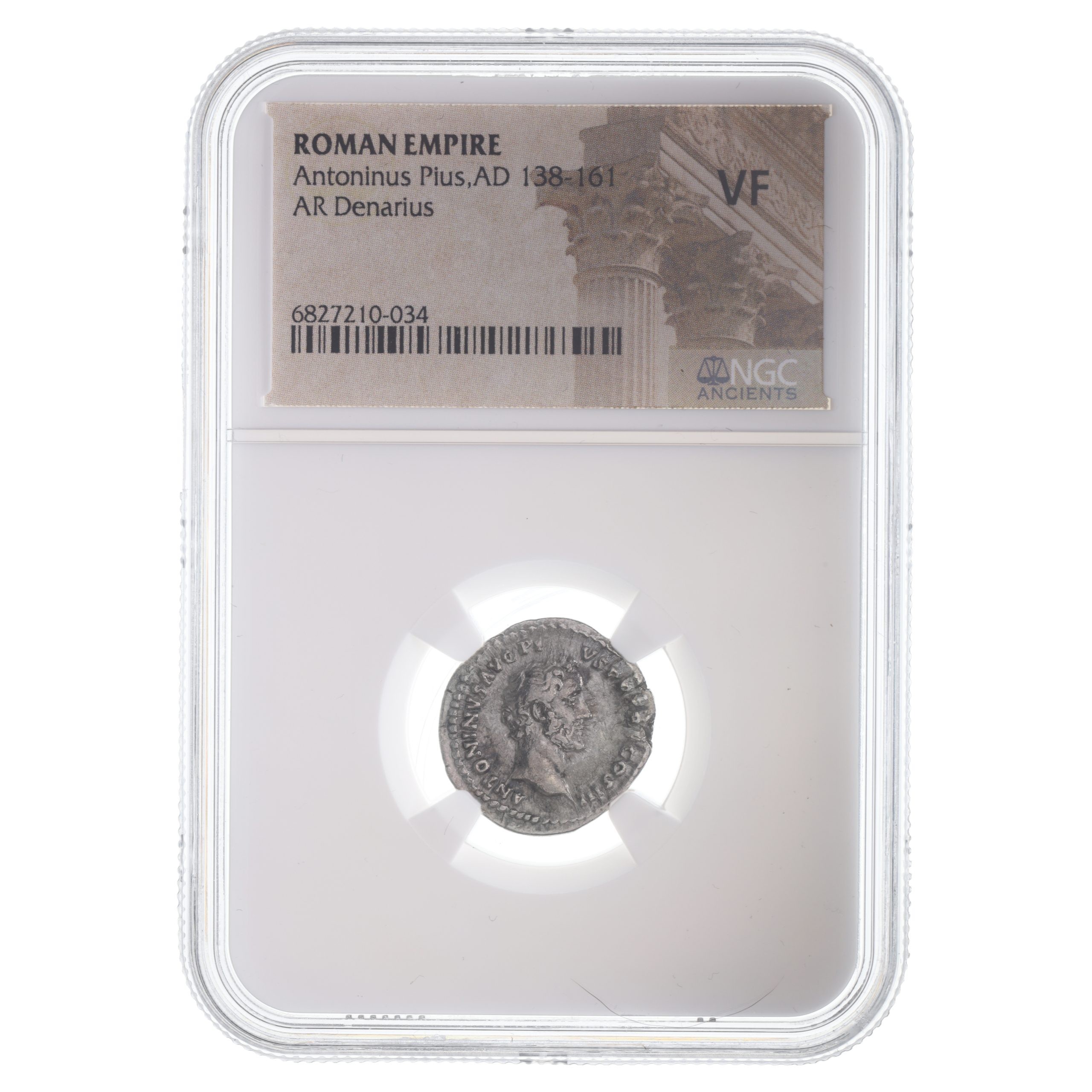 Roman Silver Denarius of Antoninus Pius (AD 138-161) NGC