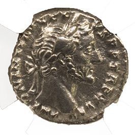 Roman Silver Denarius of Antoninus Pius (AD 138-161) NGC