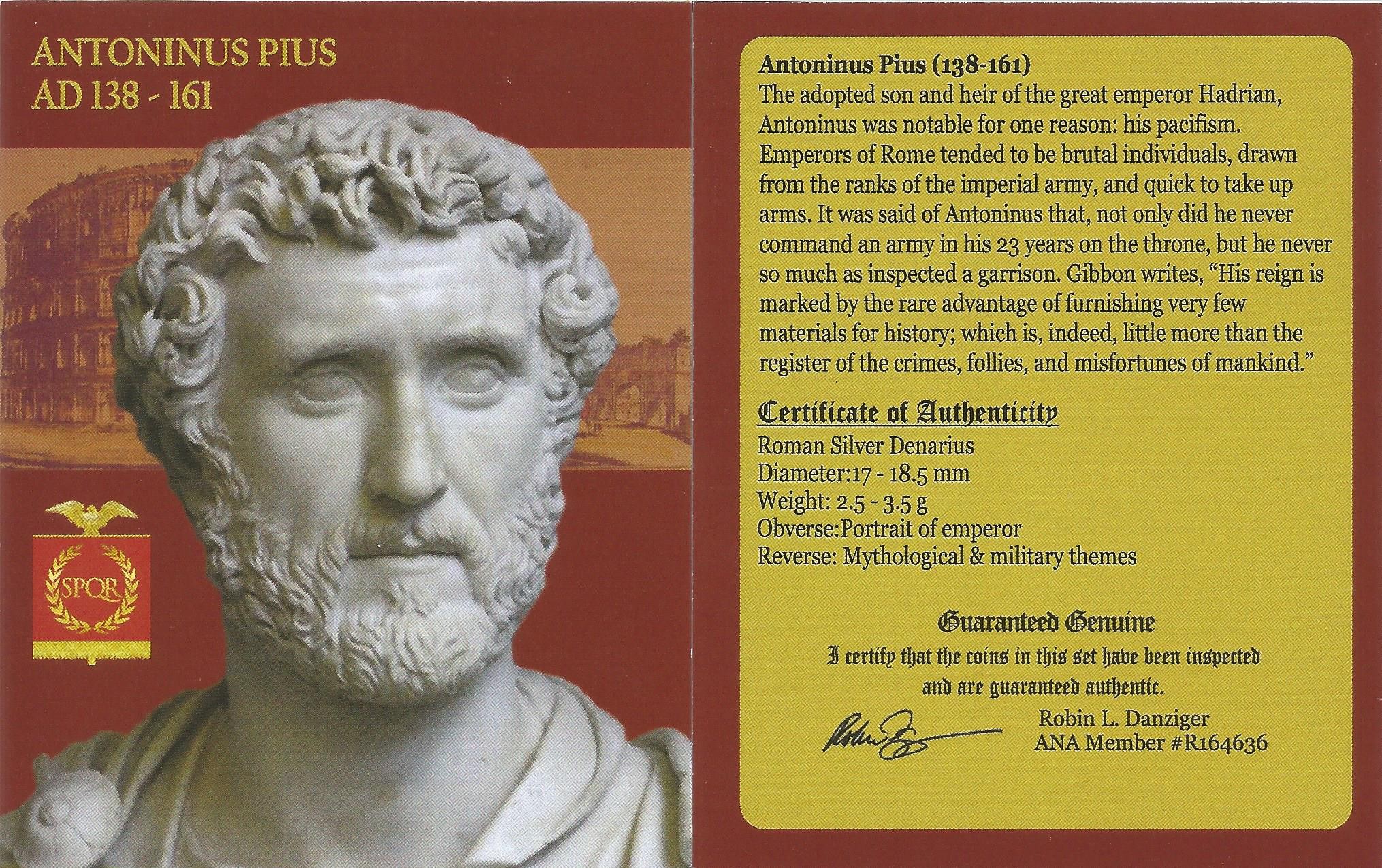 Roman Silver Denarius of Antoninus Pius (AD 138-161) NGC