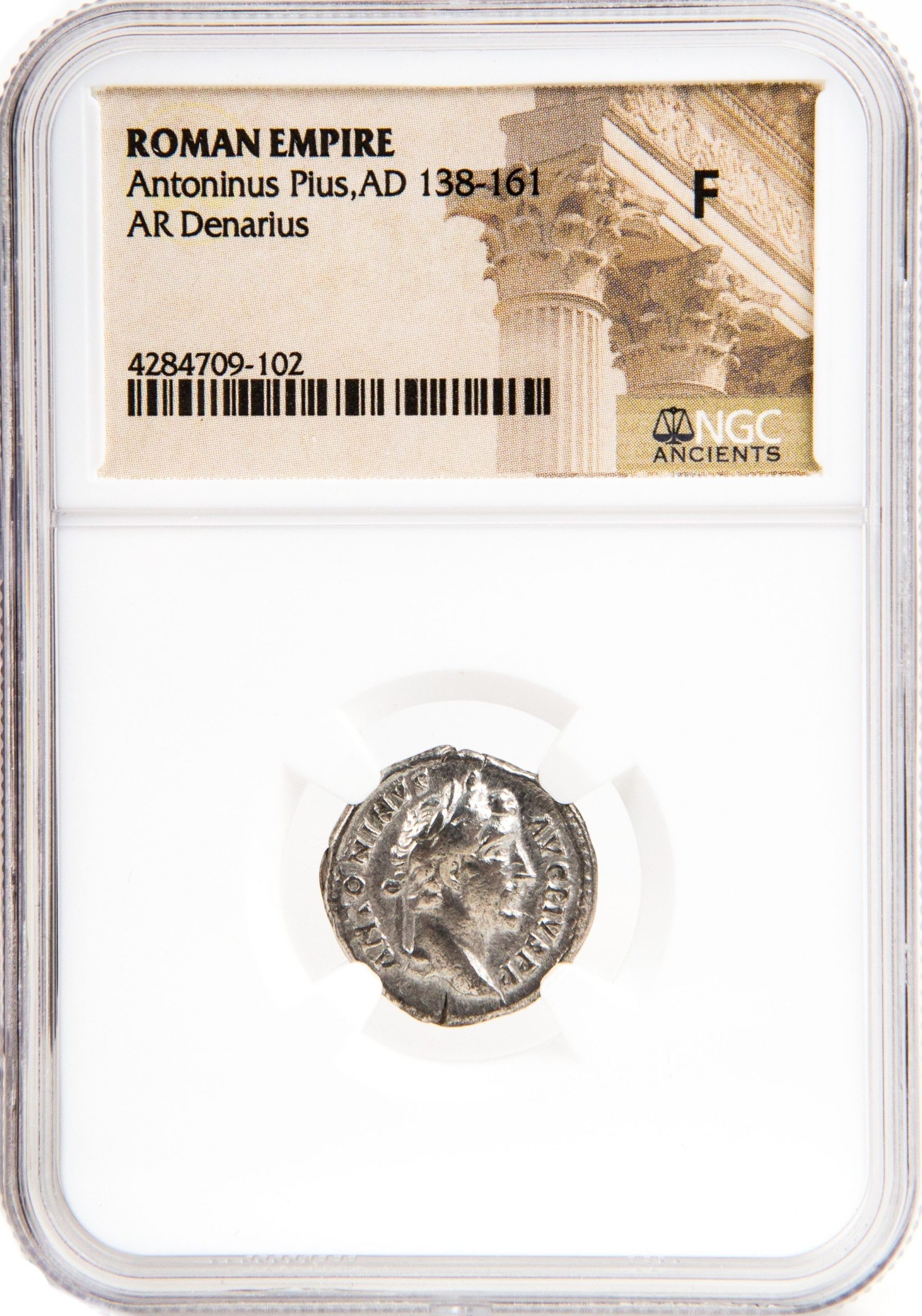 Roman Silver Denarius of Antoninus Pius (AD 138-161) NGC