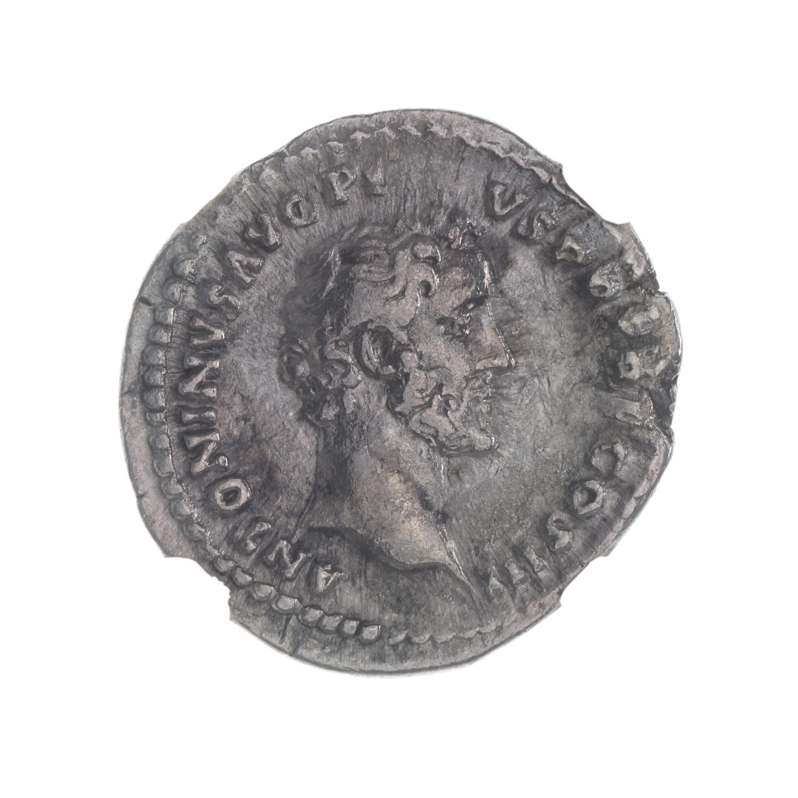 Roman Silver Denarius of Antoninus Pius (AD 138-161) NGC