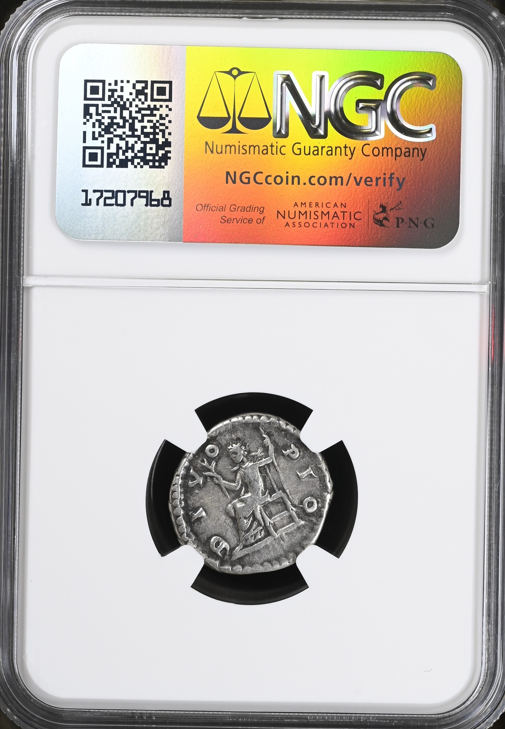 Roman Silver Denarius of Antoninus Pius (AD 138-161) NGC