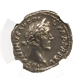 Roman Silver Denarius of Antoninus Pius (AD 138-161) NGC