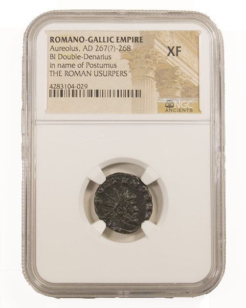 Roman AE of Aureolus NGC (AD268) Issued in the name of Postumus. Graded VG.(VG)