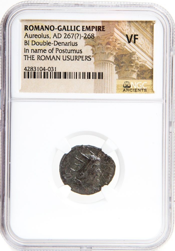Roman AE of Aureolus NGC (AD268) Issued in the name of Postumus. Graded VG.(VG)