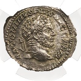Roman Silver Denarius of Caracalla (AD 198-217) NGC