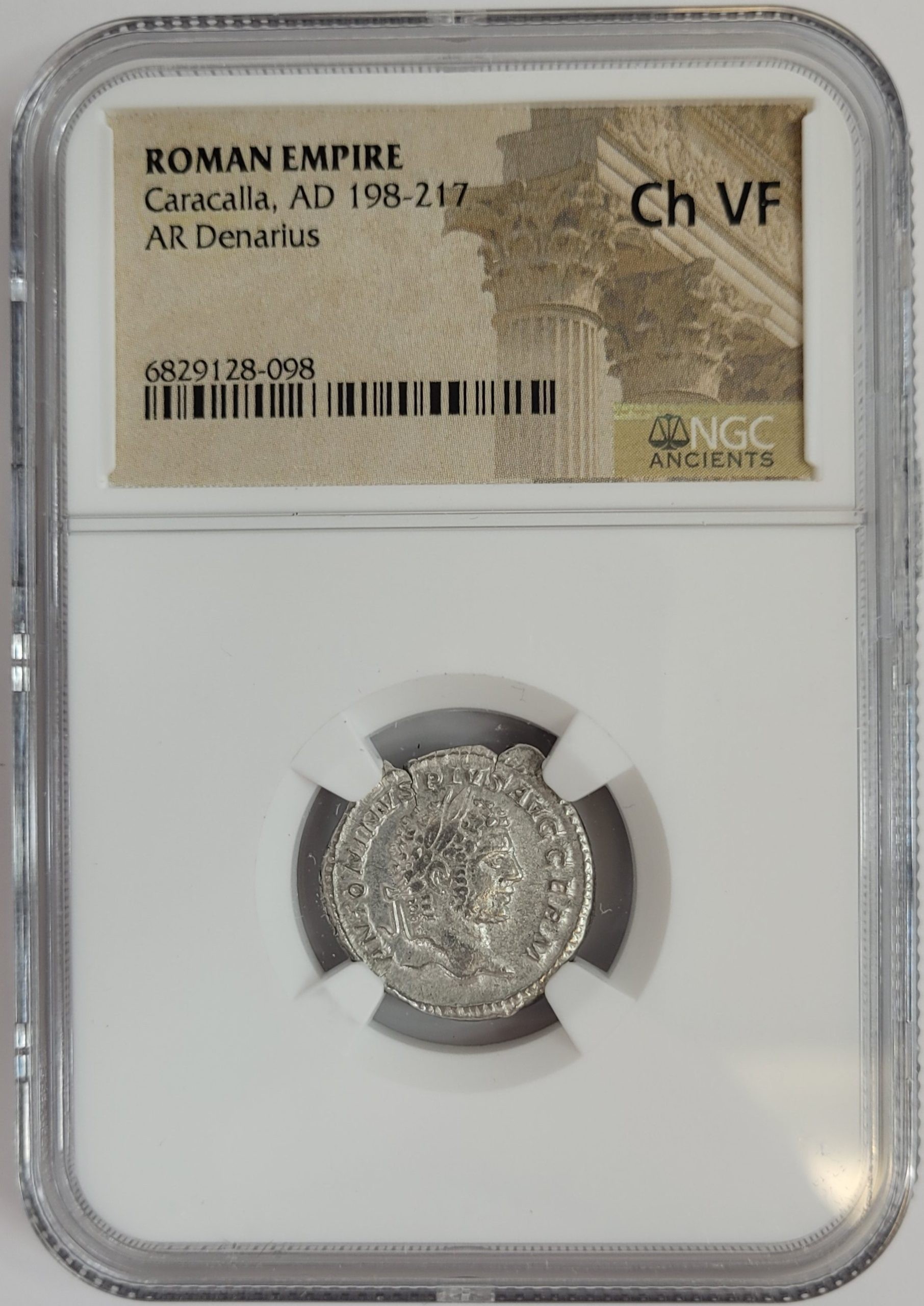 Roman Silver Denarius of Caracalla (AD 198-217) NGC