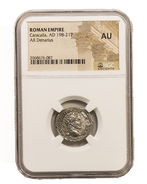 Roman Silver Denarius of Caracalla (AD 198-217) NGC