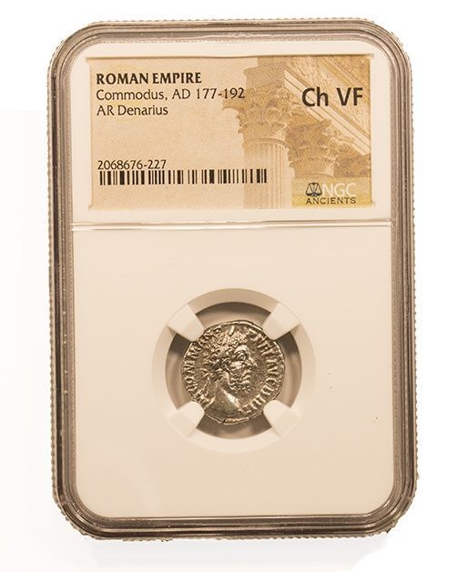 Roman Silver Denarius of Commodus (AD 177-192) NGC