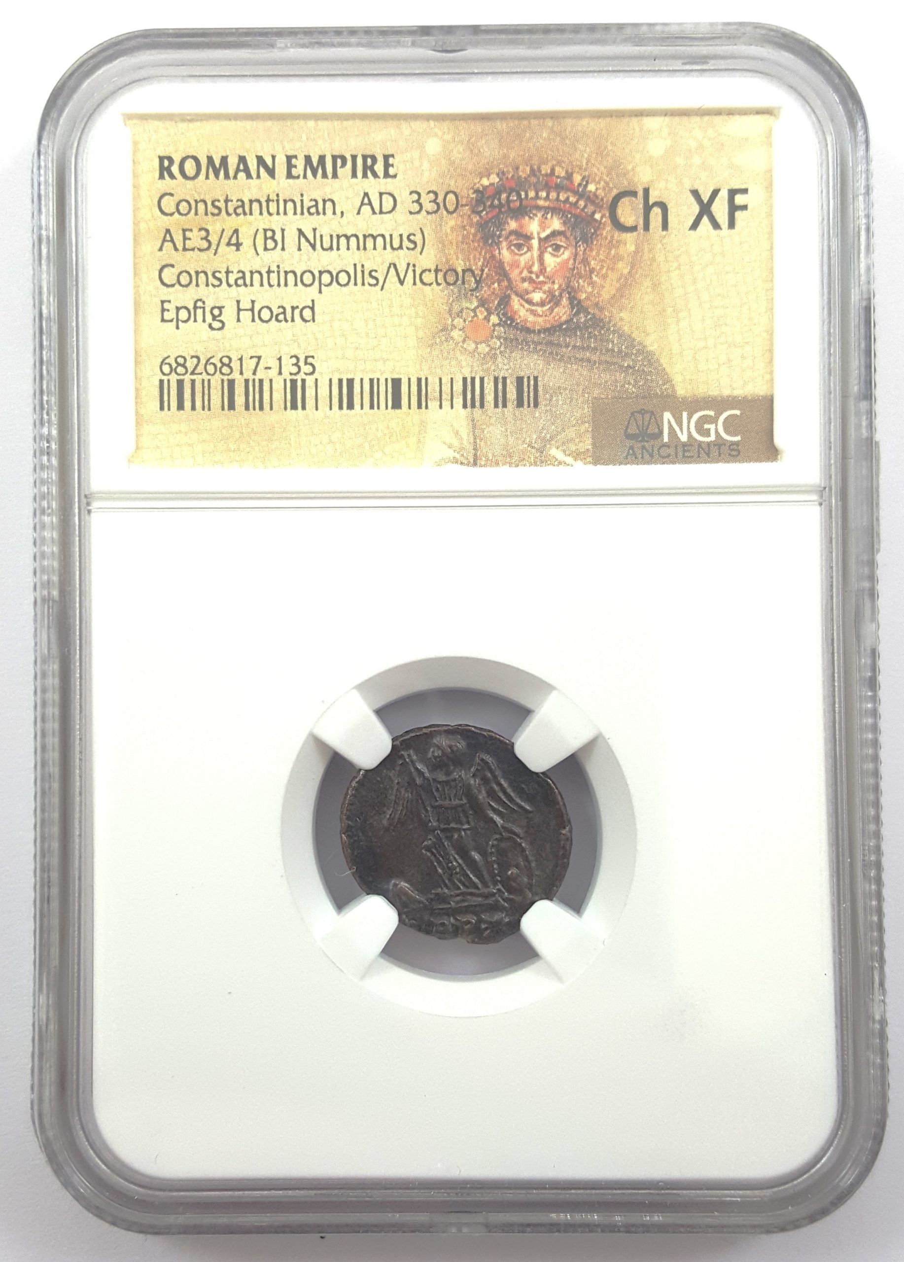 Roman AE of Constantinopolis (AD 330-346) Epfig Hoard NGC